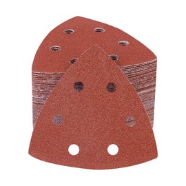 PMIQSA Pack of 70 40 Grit Delta Sandpaper Triangular Sanders 93 x 93 x 93 mm Sanding Sheets Velcro Sanding Triangles for Wood Metal