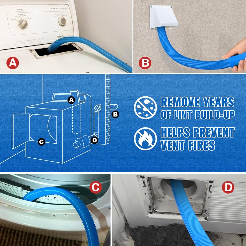 Sealegend Dryer Vent Cleaner Kit Vacuum Hose Attachment Compatible with