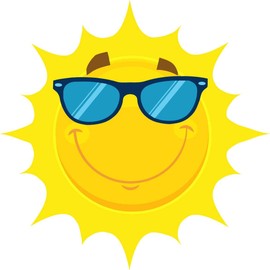 144 Happy Sun 30 mm Summer Reward Stickers for School Teachers, Parents