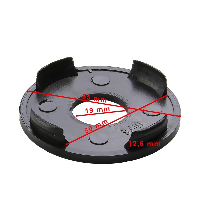 LST 4 x Wheel Centre Caps Hub Covers Black Diameter