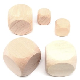 [Pippitto] Large Solid Wooden Dice, Blank Dice, 6 Sided Dice, Divination Telling, Party Games, 2 Types, Set of 5