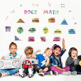 IARTTOP Math Inspirational Quote Wall Decal Educational Math Wall Sticker Learning Graphics Wall Stickers for Classroom Study Room Bedroom Decoration