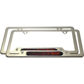 Unbranded 2ps Z06 Stainless Steel License Plate Frame Holder Chrome For Corvette