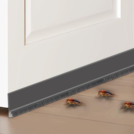 Ubitree 39.3" L Integrated Door Sweep with Brush, Self-Adhesive Under Door Draft Stopper, Insulates Against Dust/Noise/Air, Grey 1.2" W