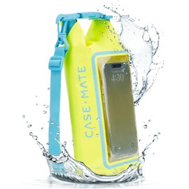 Case-Mate Citrus Splash Mini IP68 Waterproof Bucket Bag - Roll Top Dry Bag 2L Cap with Waterproof Pouch for Swimming Kayaking Boating Travel and More - For Phones Up to 7"