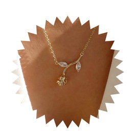 Andelaisi Boho Crystal Rose Choker Necklace Vintage Rose Flower Necklace Gold Floral Rose Pendant Necklace Minimalist Rose Chain Necklace Jewelry for Women