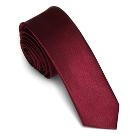 Beaface Men Ties 2" Formal Ties for Men Solid Color Wedding Business Ties 5cm (Burgundy)