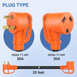Nilight 30 Amp 25FT RV Extension Cord 125V Heavy Duty 10 Gauge Pure Copper