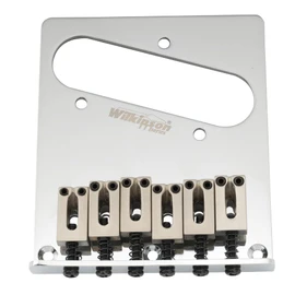 Wilkinson WOT03 52.5mm (2-1/16 inch) Guitar Telecaster Bridge Modern 6-Saddles for Fender American Standard Tele TL Style Electric Guitar, Chrome