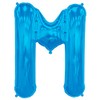 Letter M - Blue Helium Foil Balloon - 34 inch