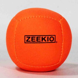 Zeekio - Lunar Juggling Ball - Professional Grade - Suitable for All Levels - UV Reactive - 6 Panel Synthetic Leather Ball Durable - 110 Grams - Single Ball - Solid Orange
