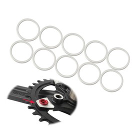 Batum Pack Of 10 Bicycle Chainring Bolts Spacers Washer Aluminium Alloy for Single Seal for Bicycle Headset Chainring, 10mm Inner Diameter