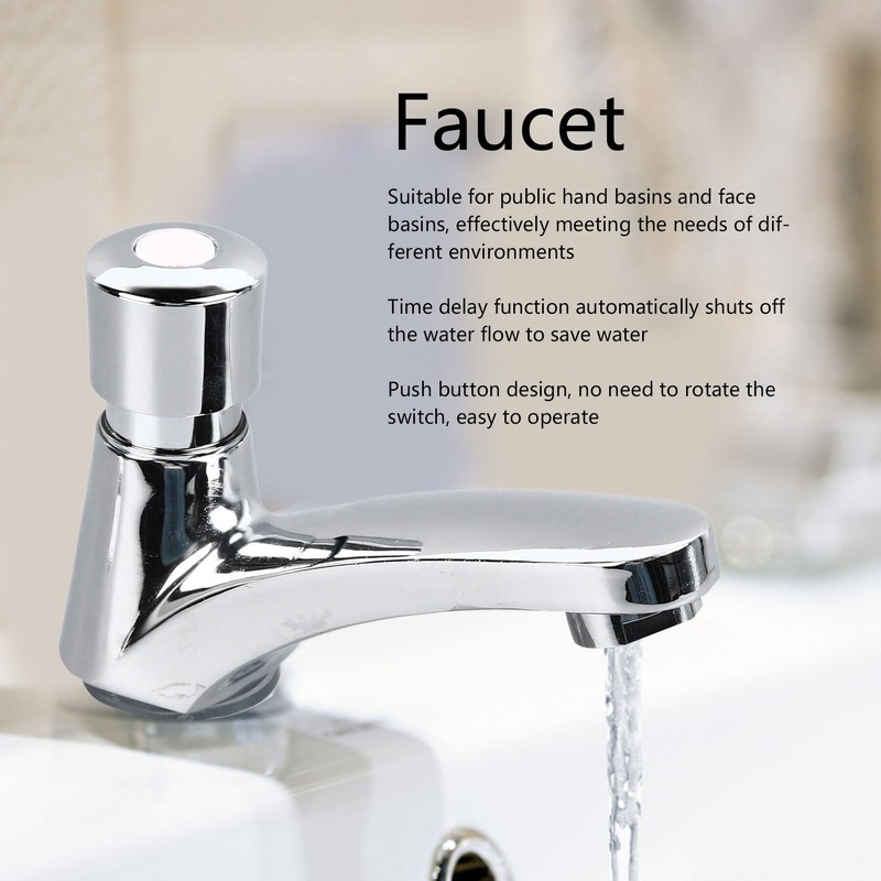 Basin Sink Faucet Push Button Design Water Saving Rugged Reliable