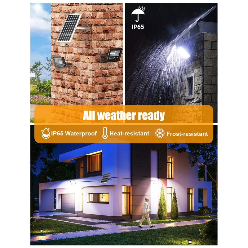 kakalights Solar Flood Light Outdoor 1000LM Dual 6000K Bright White