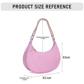 Chinllo Purse Quilted Shoulder bag for women, Cute Mini Clutch Zipper Hobo Tote Handbags