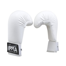 Playwell Martial Arts Karate Competition Vinyl Sparring Mitts, Gloves - White (XS)