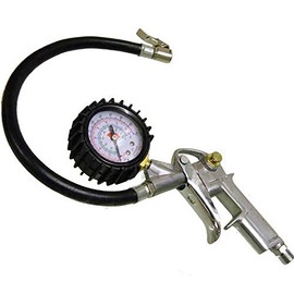 Tooltime 1/4 Bsp Alloy Tyre Inflator With Gauge + Air Dust Gun with 25ft Recoiling Hose
