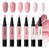 Pink Nail Polish Pens 6 Colors, Quick Dry Water Based