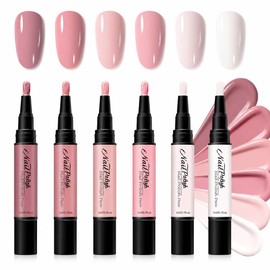 Pink Nail Polish Pens 6 Colors, Quick Dry Water Based Nail Polish Set
