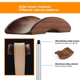 Sellwell Headphone Stand, Gaming Headset Holder, Wooden Headphone Holder Hanger with Aluminum Supporting for All Headphones