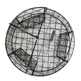 KUFA Vinyl Coated Round Crab Trap & Accessory Kit (100' Lead Core Rope, Caliper,Harness,Bait Bag & 11" Red/White Float) CT110+CAC17