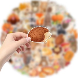 105PCS Woodland Animals Stickers Thanksgiving Stickers Forest Ananias Party Favors Supplies Woodland Baby Shower Decorations Cute Animal Stickers Fox Bear Vinyl Fall Stickers for Water Bottles