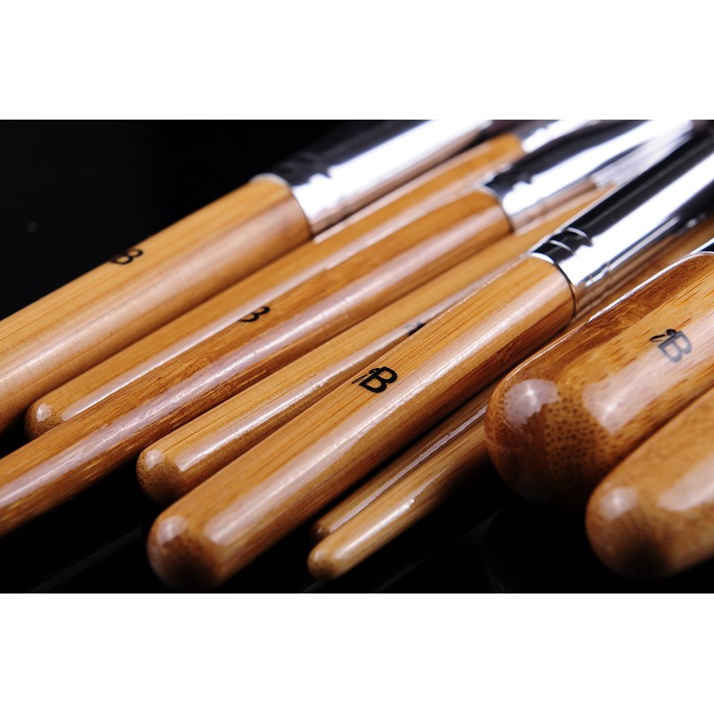 IB Luxury Bamboo Wooden Make Up Brush Set for Eyes