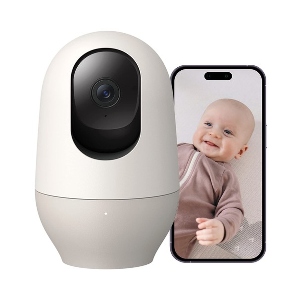 nooie 2K Baby Monitor WiFi Baby Camera, 360° Pan/Tilt Video Baby Camera Nanny, with 2-Way Audio, Night vision, Motion Tracking, SD Storage, Device Sharing Works with Alexa & Google Home
