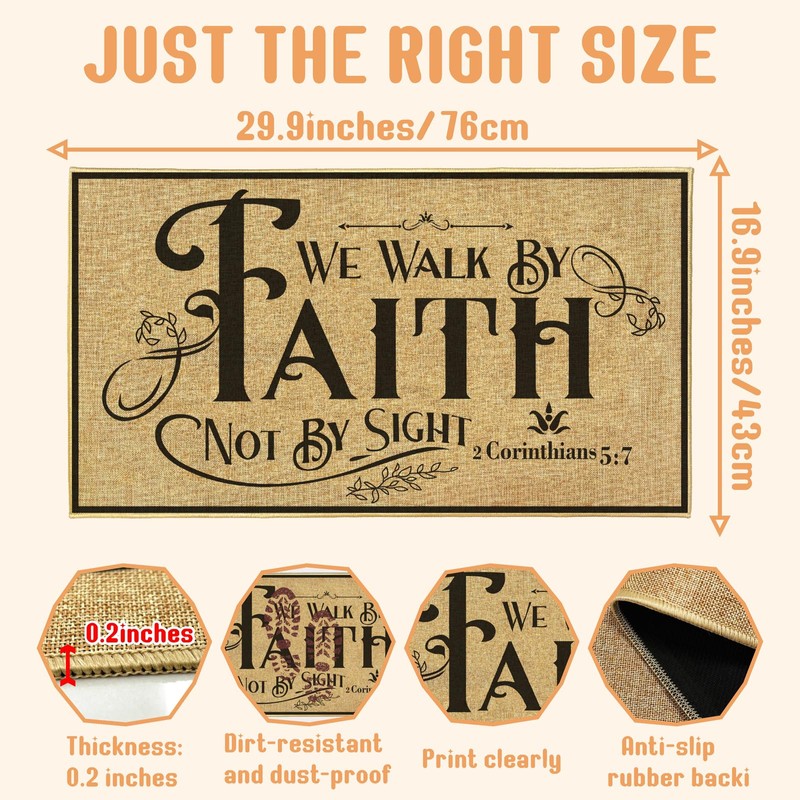 Christian Door Mat Welcome Rugs for Front Indoor Outdoor Entrance