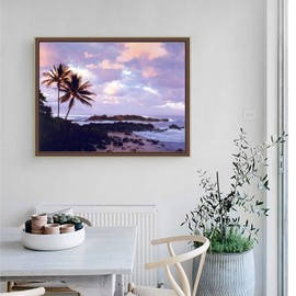 IPISSOI Diamond Painting Ocean Tropical Palm Tree Coastal Beach Sunset Kit for Adults Full Round Drill Diamond Art Painting by Number Kits Gem Art Wall Home Decor 12 x16 Inch