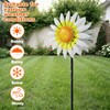 Decorative Metal Garden Daisy Wind Spinner, Decorative Garden Stakes, Daisy