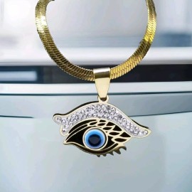 For Women Womens Fashion Jewelry Crystal Demon Evil Eye Gold Color Choker Necklace 93-3