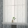 Beruyu White Lace Curtains for Windows Floral Embroidered Voile Curtains