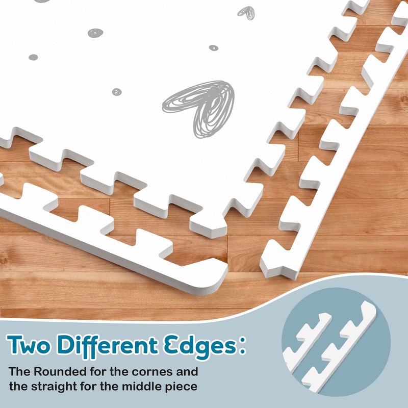 PIGLOG XL Baby Play Mat-72”x 48” Puzzle Play Mat,with 6