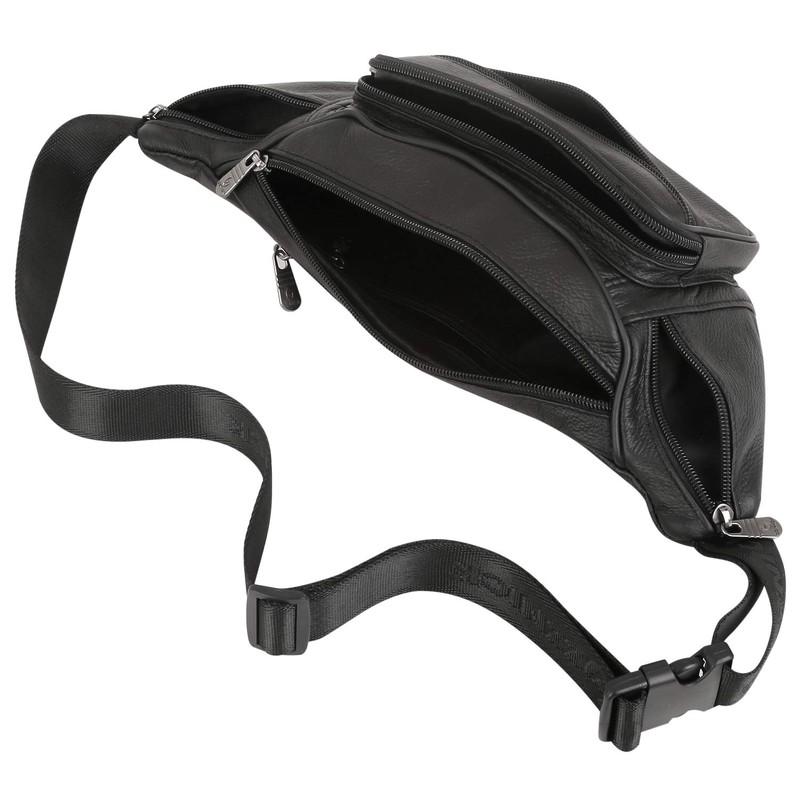 ZZNICK Genuine Leather Fanny Pack, Belt Bag, Multifunction Hip Bum