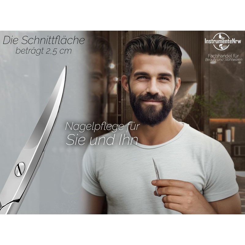 Professional Nail Scissors Left-Handed - Stainless Steel - Curved Sharp