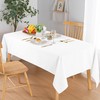 Hiasan White Rectangular Tablecloth W52 x L70, Waterproof, Polyester, Textured,