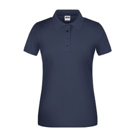 James & Nicholson Women's Organic Workwear Polo Shirt - Slightly Tailored Polo Shirt for Work and Leisure, navy, M