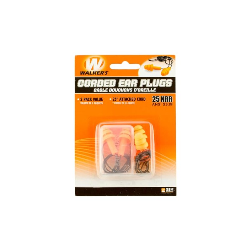 Walker's 25dB NRR Noise-Reducing ANSI S3.19 Hearing Protection Shooting Hunting