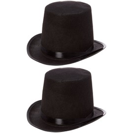 Rhode Island Novelty Black Felt Top Hat (2-Pack)