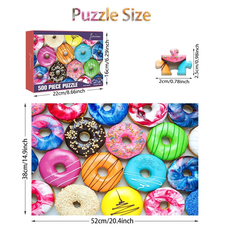 500 Pieces Jigsaw Puzzles Donuts for Adults and Teens and