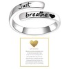 Just Breathe Ring For Women, Adjustable Inspirational Heart Rings Stainless