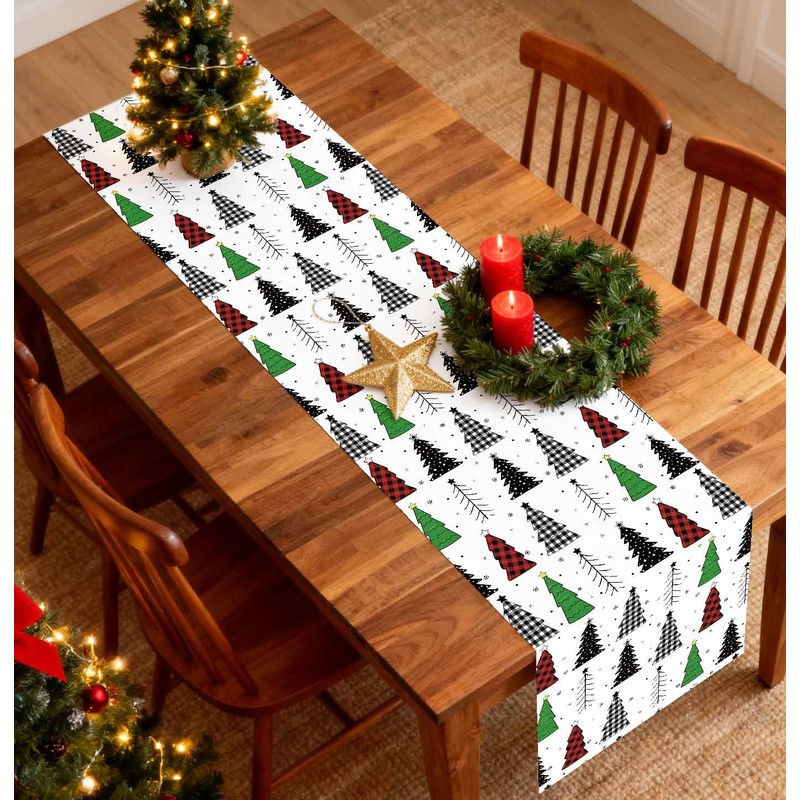 MUNILAIL 6 PCS Christmas Table Runner Plastic 14 x 108