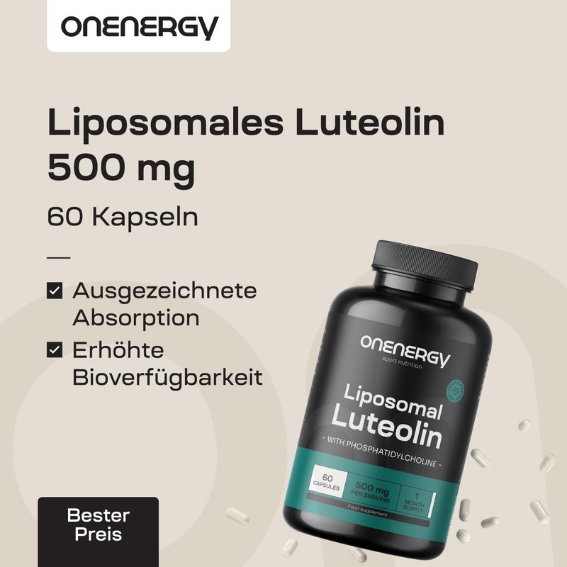 OnEnergy Liposomal Luteolin 500 mg - 60 Vegetable Capsules -