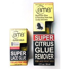 BMB Super Lace Glue Adhesive 0.5 Oz And Super Citrus Glue Remover 2 Oz Combo