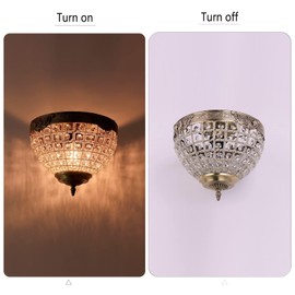 FIRVRE Glass Crystal Ceiling Light,European-Style Palace Luxury Chandelier,E26,for Living Room,Bedroom,Restaurant,Bathroom,Hotel (Bronze A)
