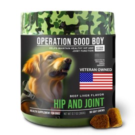 O.G.B. Operation Good Boy - SRE: Hip and Joint Supplement for Pets - 90 Count Soft Chews - 12.7oz - Made Natural Ingredients - Veteran Owned