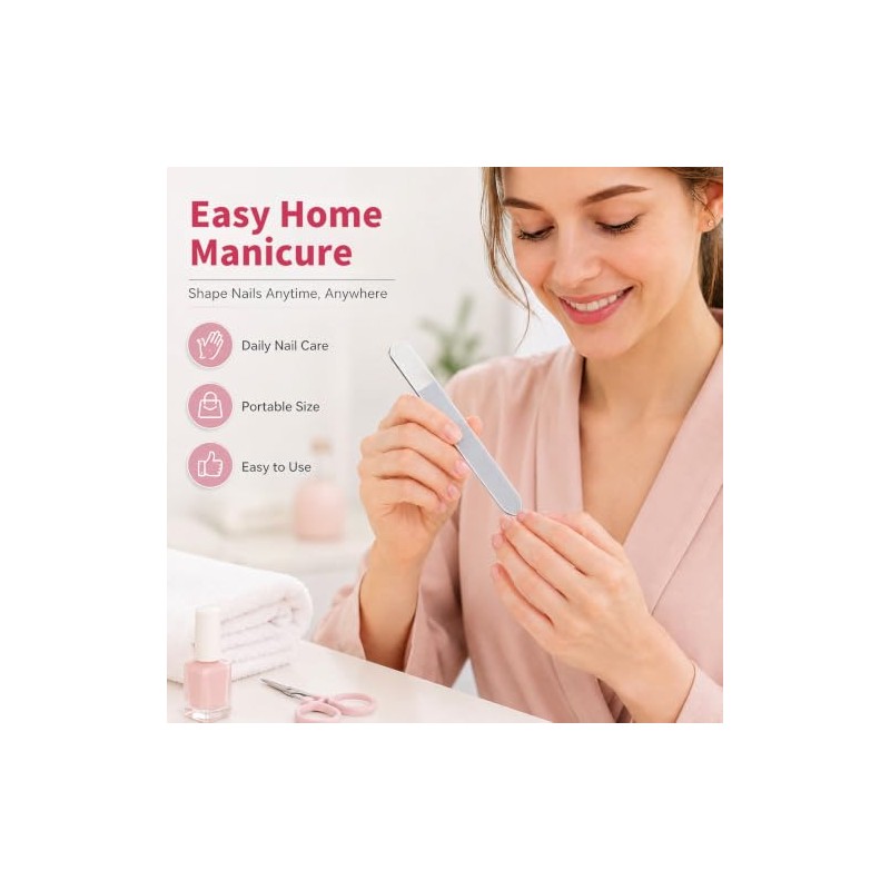 Derlaier Nano Glass Nail File 3 Pack, Professional Manicure Pedicure