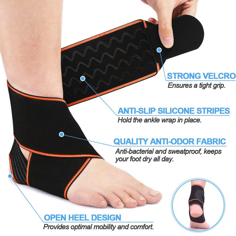 Beister Adjustable Compression Ankle Brace, Elastic Foot Support Wrap, Sprains