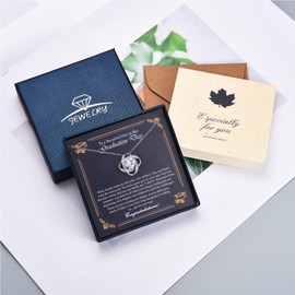 EPIRORA 2024 Graduation Gifts for Her, Sterling Silver Love Knot Necklace for Women Girls, High School College Class of 2024 Graduation Inspirational Jewelry Gifts